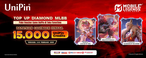 Bonus seru! Top Up Diamond MLBB pake Voucher UniPin di Toko Favoritmu, Dapatkan Bonus hingga 15.000 UniPin Credits!